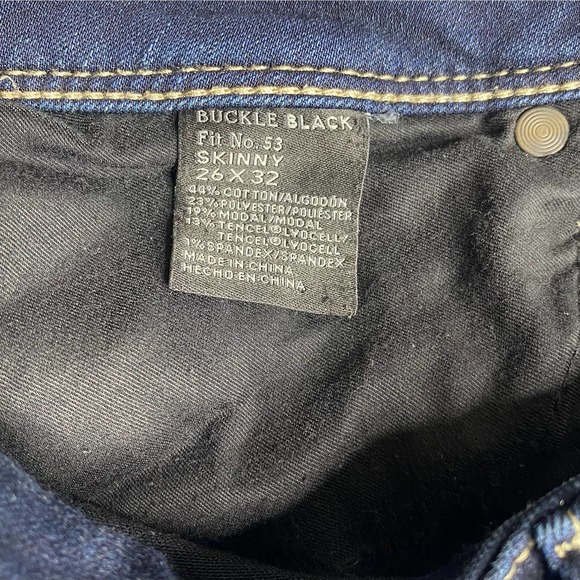 Buckle Black Fit No. 53 Mid-Rise High Stretch Skinny Blue Jeans 26 X 32 - Picture 4 of 6